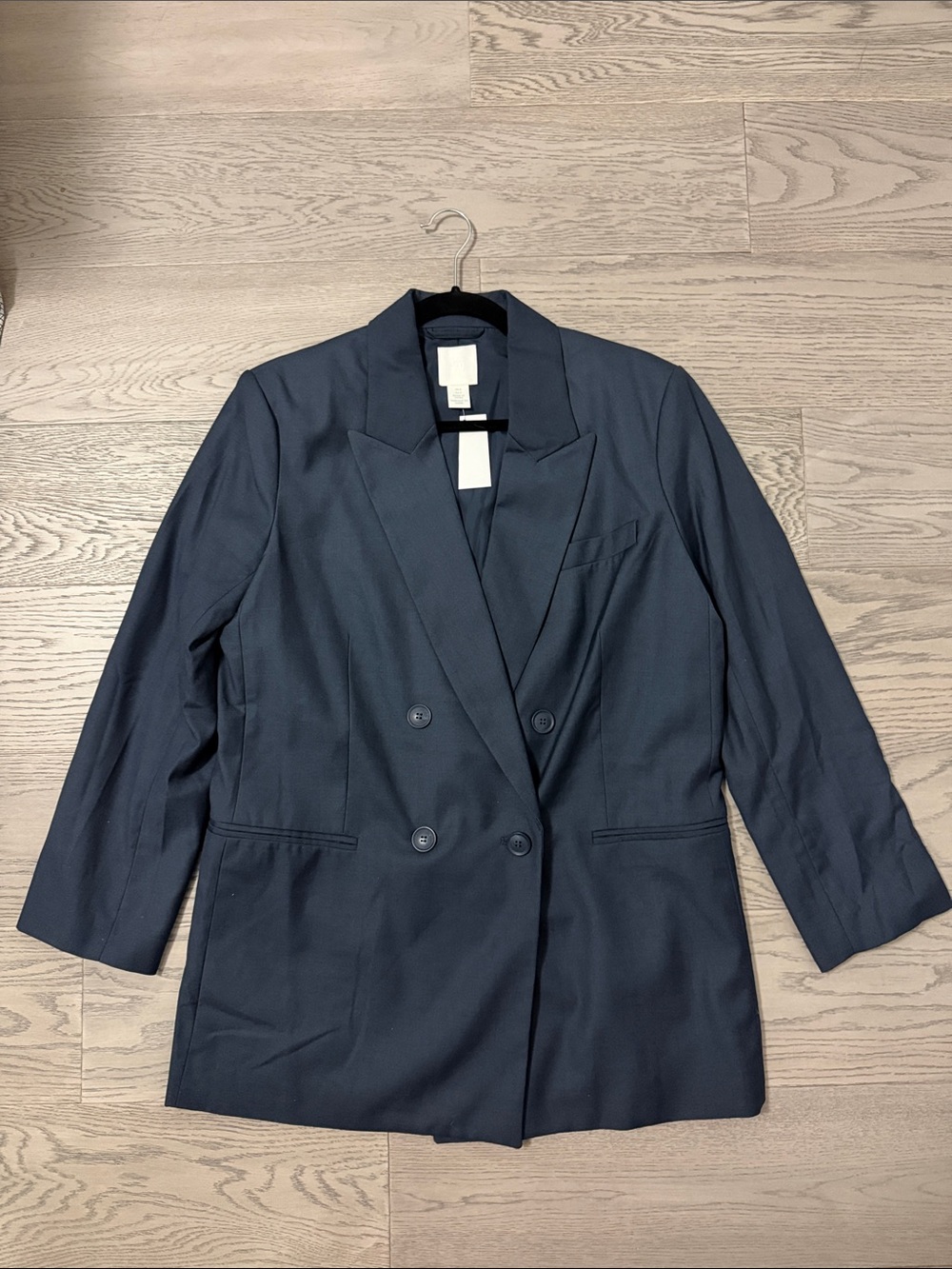 H&M Navy Double-Breasted Blazer